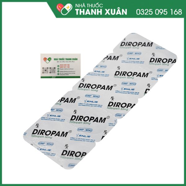 Diropam - Điều trị các bệnh tâm thần (thần kinh) và thực thể có đi kèm lo âu, rối loạn thực vật,